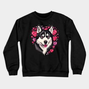 Siberian Husky Valentine Day Crewneck Sweatshirt